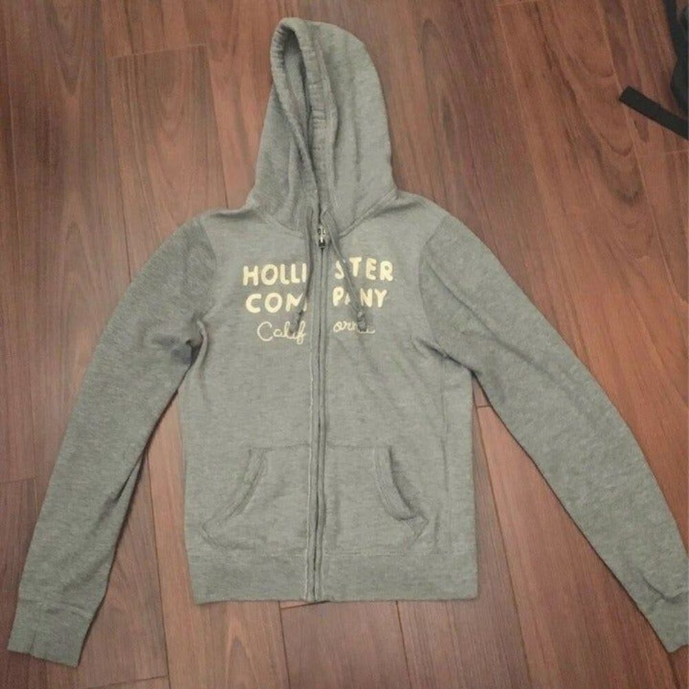 Size Medium Gray Hollister Zip Up Hoodie